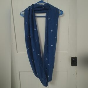 3/$25 Nautical Women's Infinity Scarf Blue White Anchors